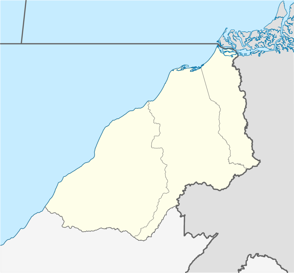 Mapa en blanco del departamento de Tumbes.