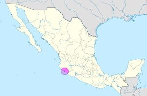 Mapa de ubicación de Manzanillo en México.