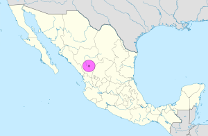 Mapa de ubicación de la ciudad de Durango en México.