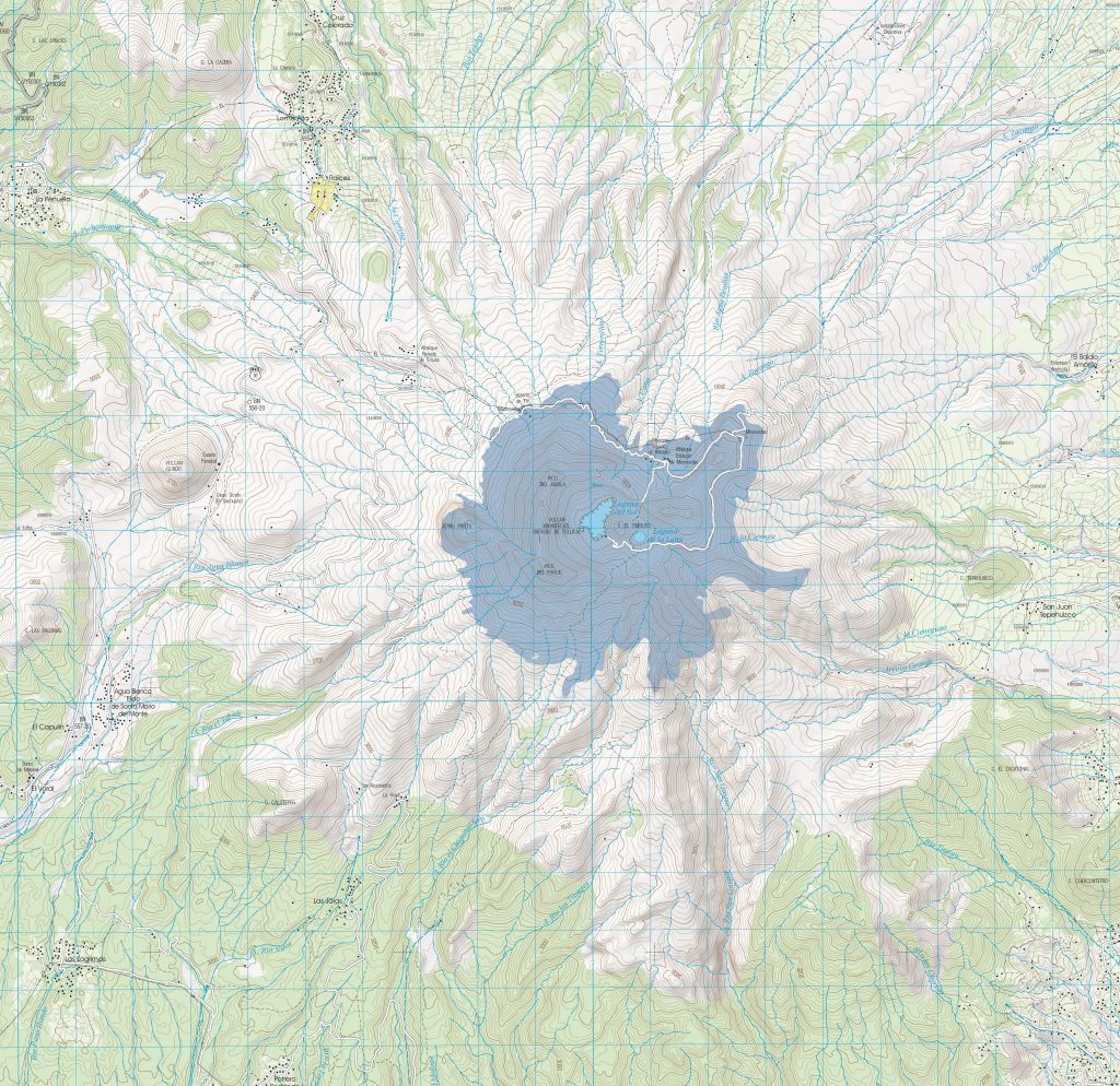 Mapa del Nevado de Toluca.
