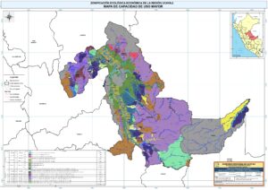 Mapa de aptitud para el uso de las tierras en el departamento de Ucayali.
