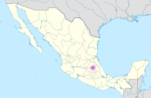 Mapa de ubicación de Pachuca en México.