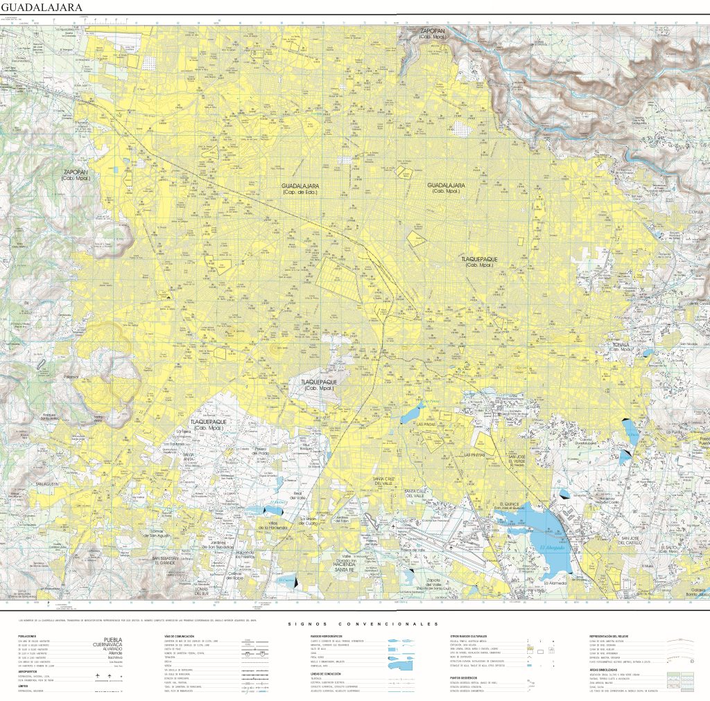 Plano de Guadalajara, México.