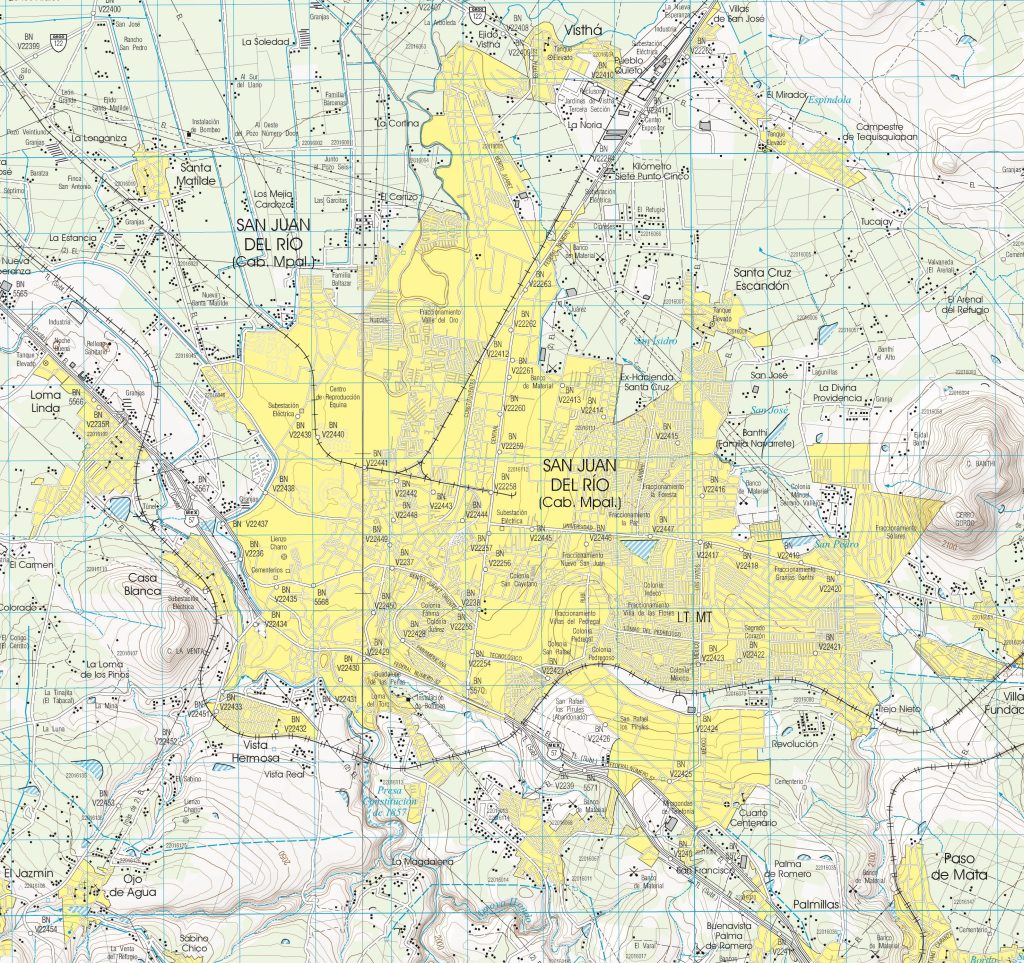 Plano de San Juan del Río, Querétaro.