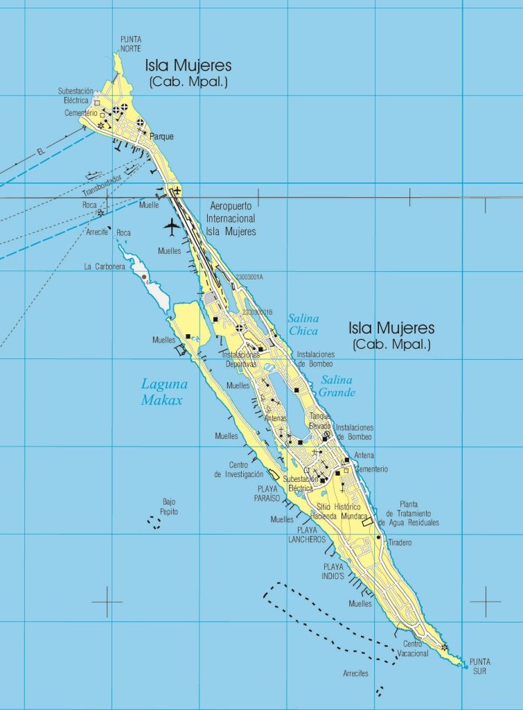 Plano de Isla Mujeres.
