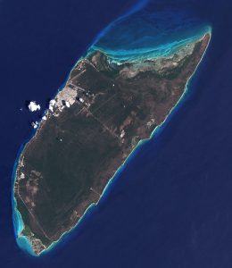 Vista satelital de la isla de Cozumel.