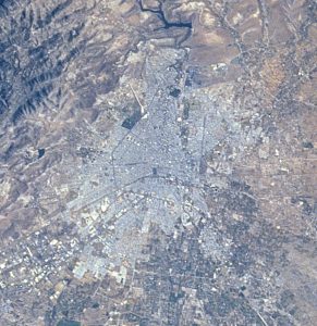 Imagen satelital de la ciudad de San Luis Potosí.