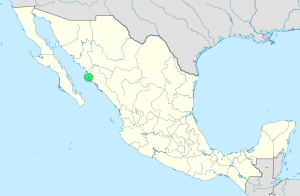 Mapa de ubicación de Los Mochis en México.