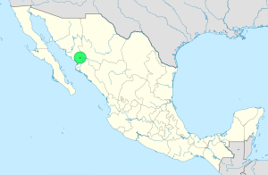 Mapa de ubicación de Álamos en México.