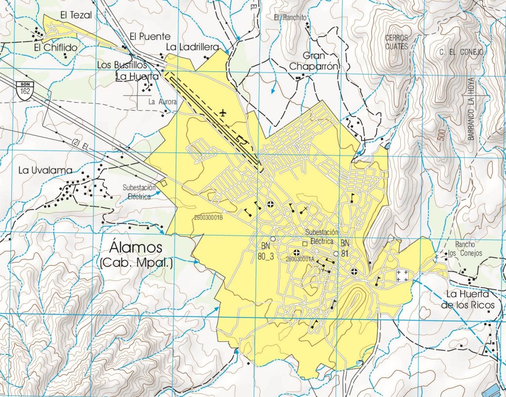 Plano de Álamos, Sonora.