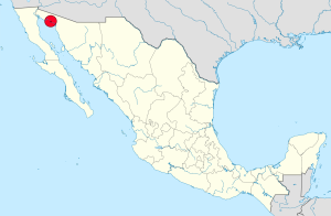 Mapa de ubicación de Puerto Peñasco en México.