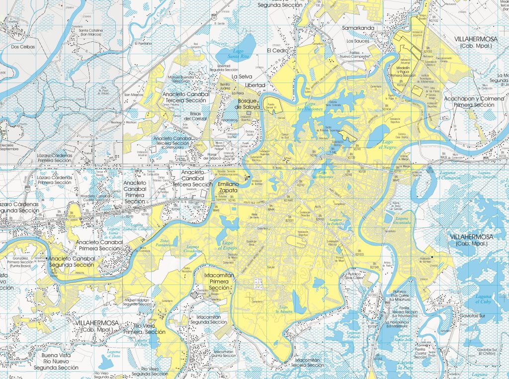 Plano de Villahermosa, Tabasco.