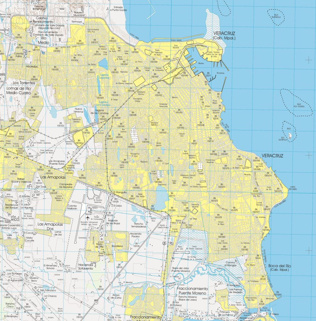 Plano de la ciudad de Veracruz, México.