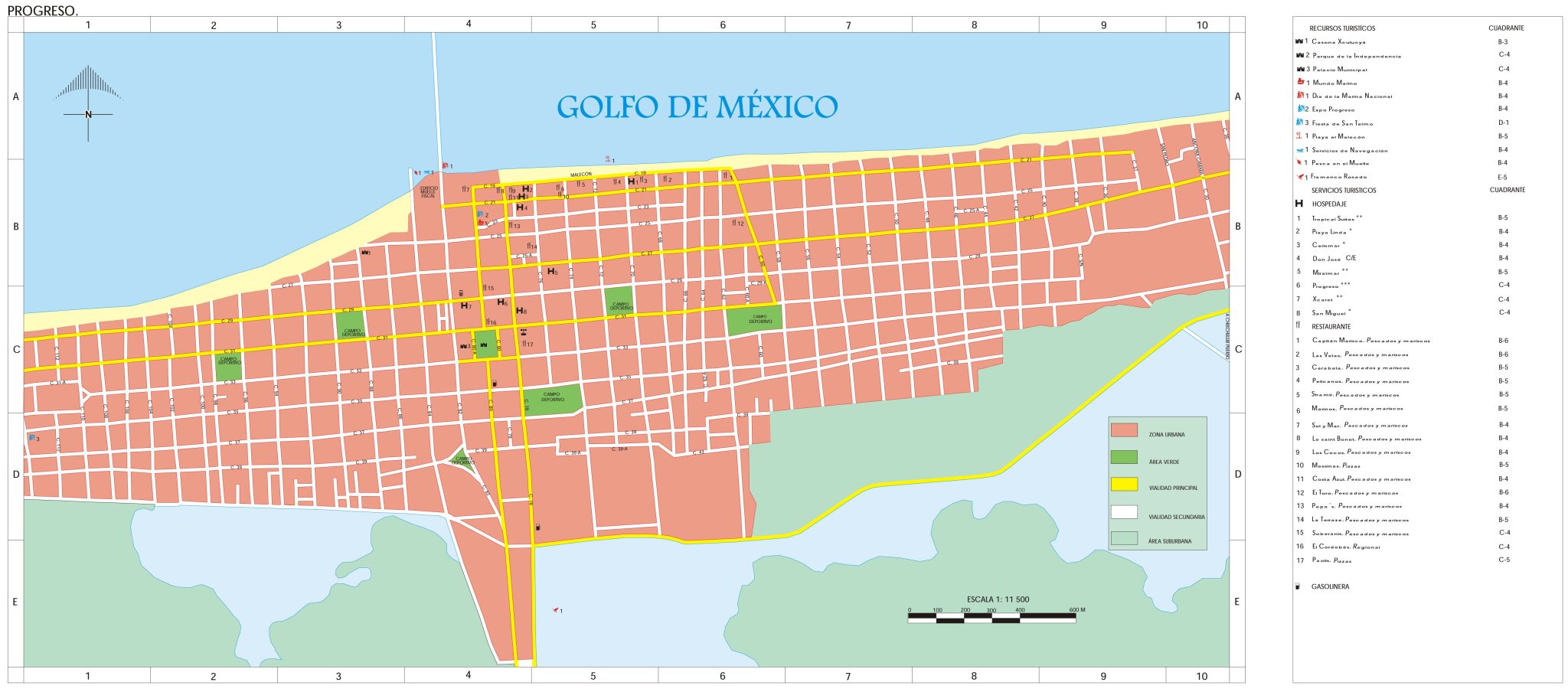 Plano de Progreso, Yucatán - Galería de mapas