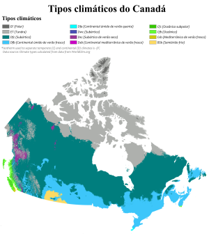 Mapa climático de Canadá