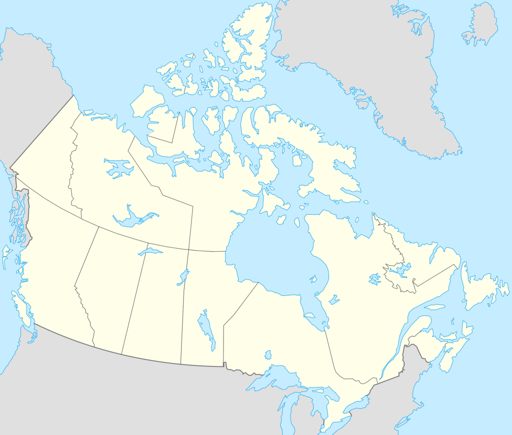 Mapa mudo de Canadá.