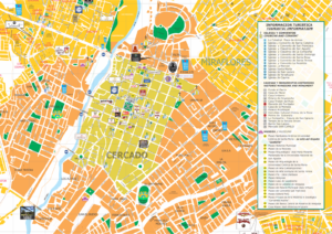 Mapa de las atracciones turísticas de la ciudad de Arequipa.