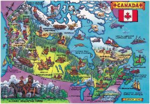Mapa turístico pictórico de Canadá