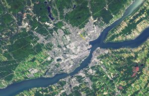 Vista satelital de la ciudad de Quebec.
