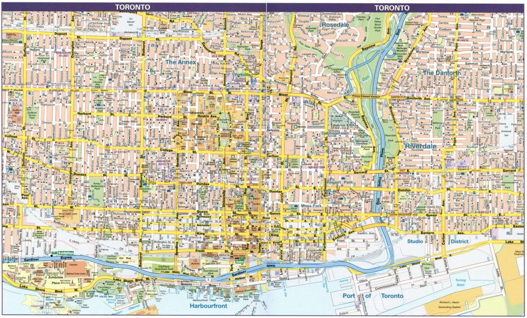 Mapa del centro de Toronto.