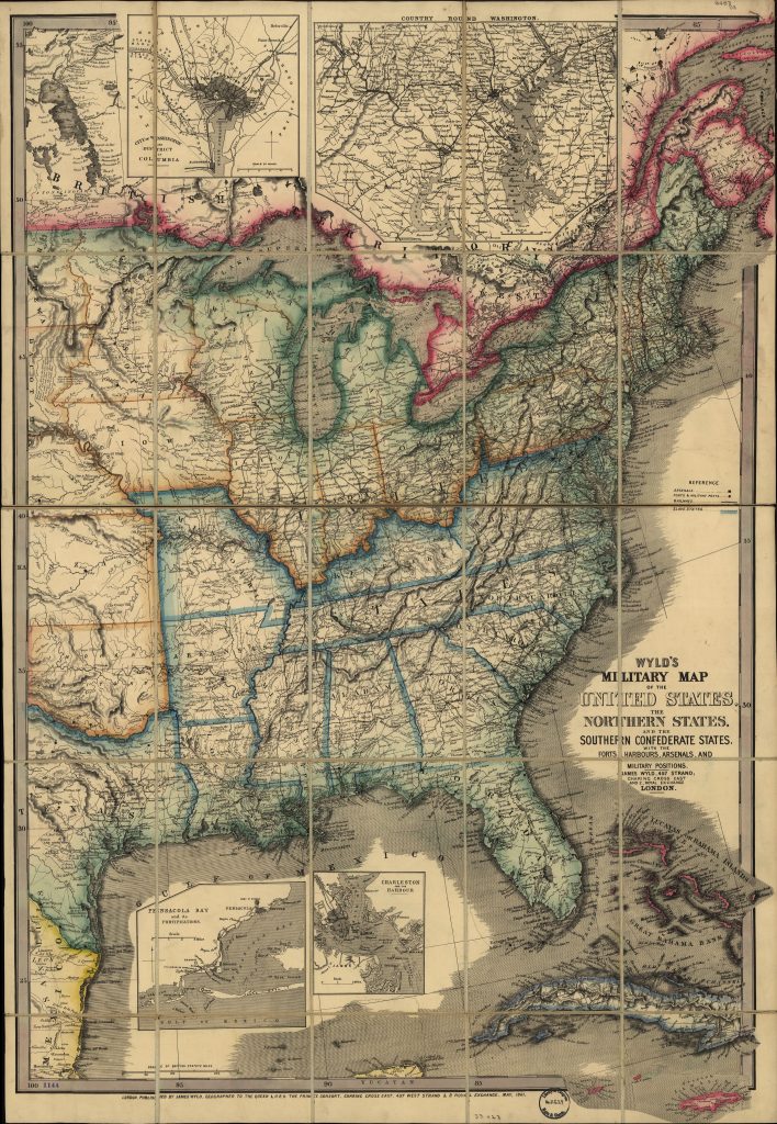 Mapa militar de los Estados Unidos 1861.