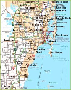 Mapa del área de Miami.