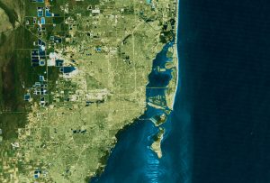 Vista satelital de Miami.