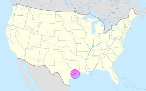 Mapa de ubicación de Houston en Estados Unidos.