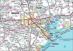 Mapa del área de Houston.