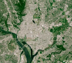 Vista satelital de Washington D. C.