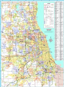 Mapa de calles y carreteras de Chicago.