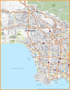 Mapa de Los Ángeles.