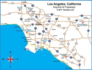 Mapa de la red de autopistas de Los Ángeles.