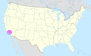 Mapa de ubicación de Los Ángeles en Estados Unidos.