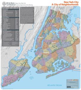Plano de los barrios de la ciudad de Nueva York.