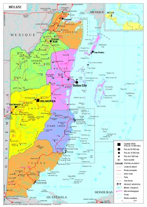 Mapa de Belice