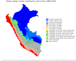 Mapa de clasificación climática de Köppen del Perú. Mapa de clasificación climática de Köppen del Perú.
