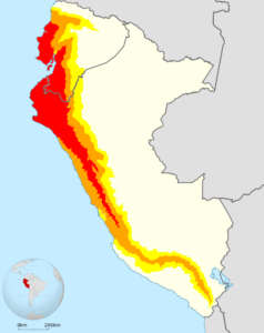 Mapa de las principales zonas afectadas durante el Fenómeno del Niño costero (2016-2017). Mapa de las principales zonas afectadas durante el Fenómeno del Niño costero (2016-2017).