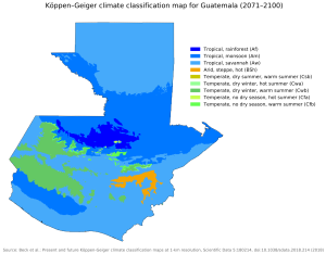 Mapa climático de Guatemala