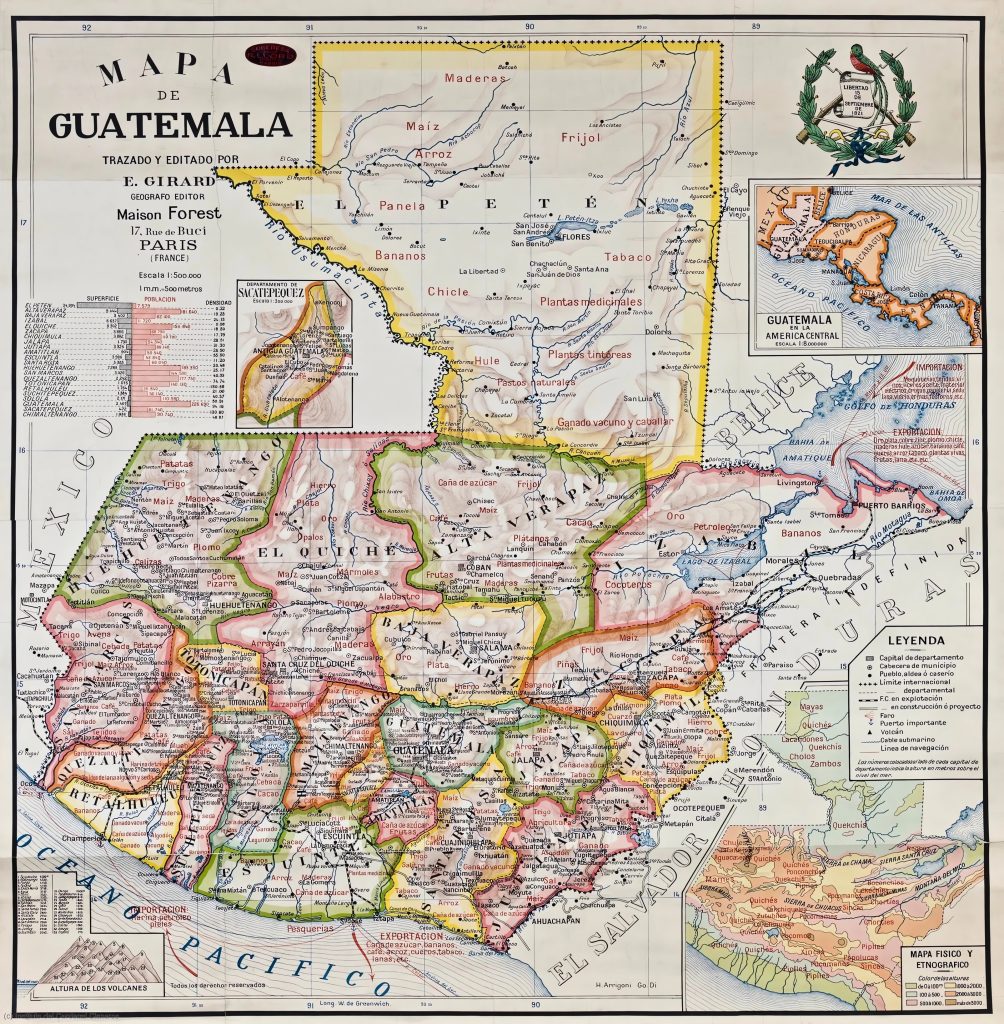 Mapa de Guatemala de 1920.