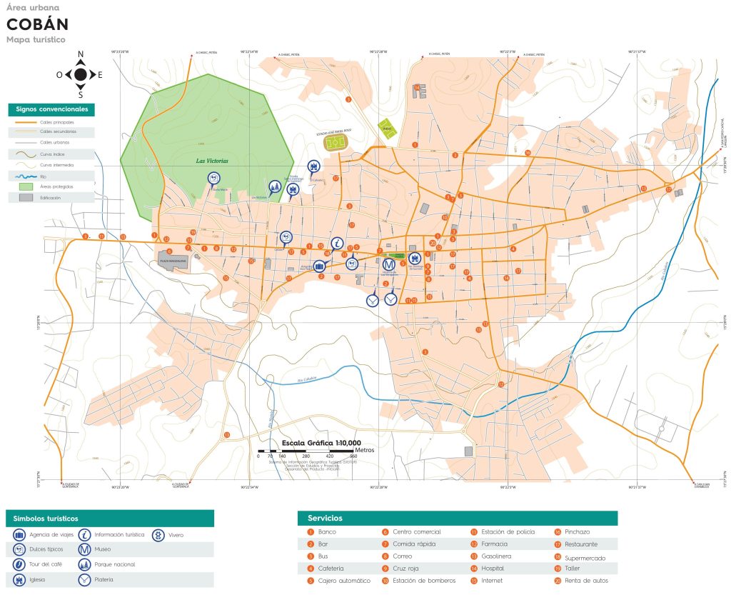 Mapa de la ciudad de Cobán.