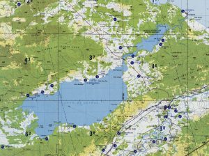 Mapa del lago de Izabal.