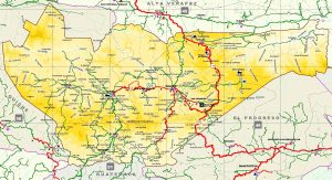 Mapa del Departamento de Baja Verapaz
