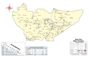 Mapa de carreteras del Departamento de Baja Verapaz