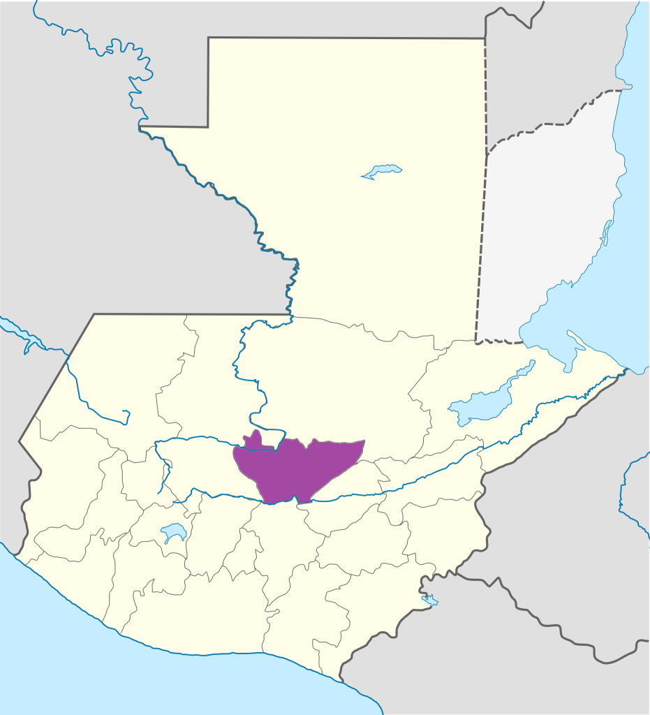 Mapa de ubicación del Departamento de Baja Verapaz.
