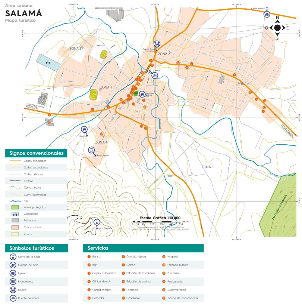 Mapa de la ciudad de Salamá.