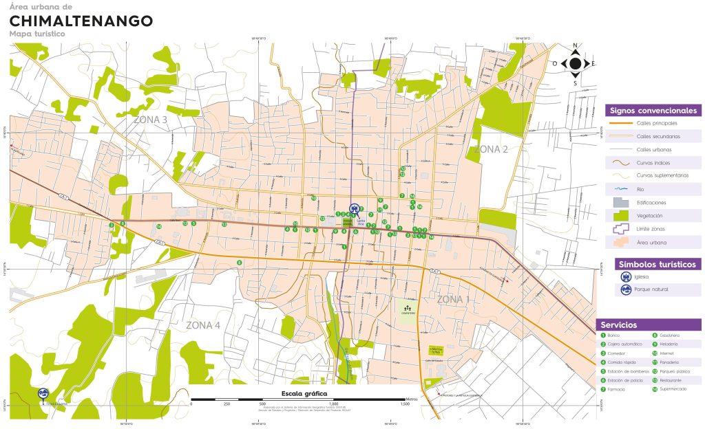 Mapa de la ciudad de Chimaltenango.