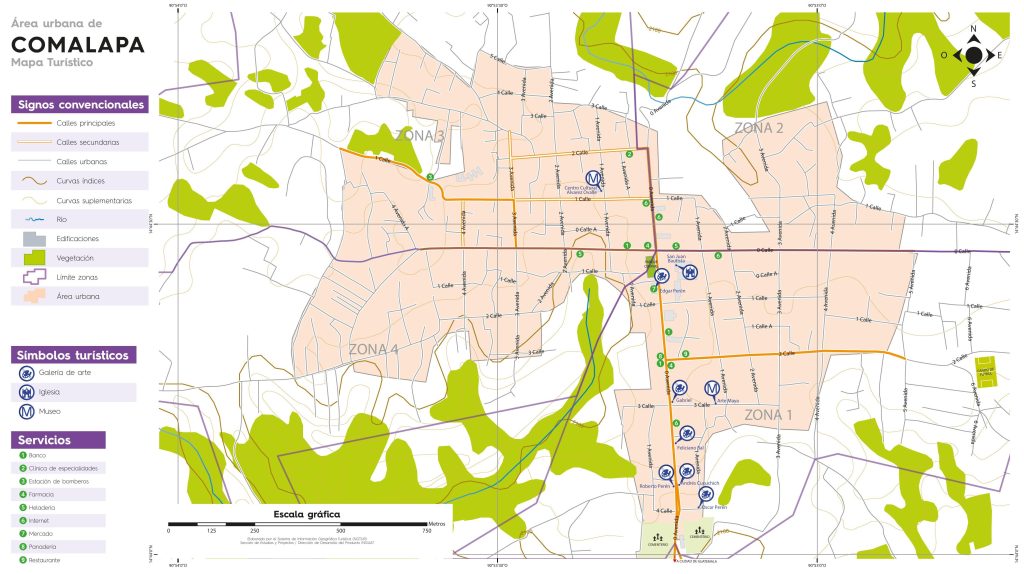 Mapa de la ciudad de Comalapa.