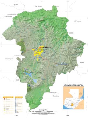 Mapa turistico del Departamento de Guatemala