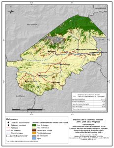 Cobertura forestal en el Departamento de El Progreso.